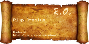 Ripp Orsolya névjegykártya